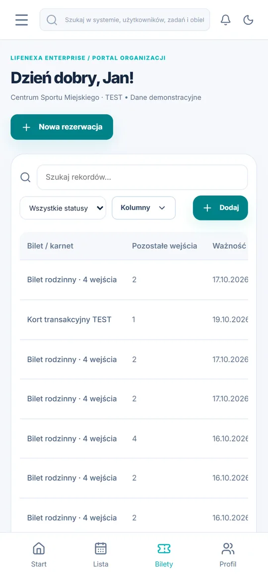 Aplikacja mobilna: Bilet z kodem QR