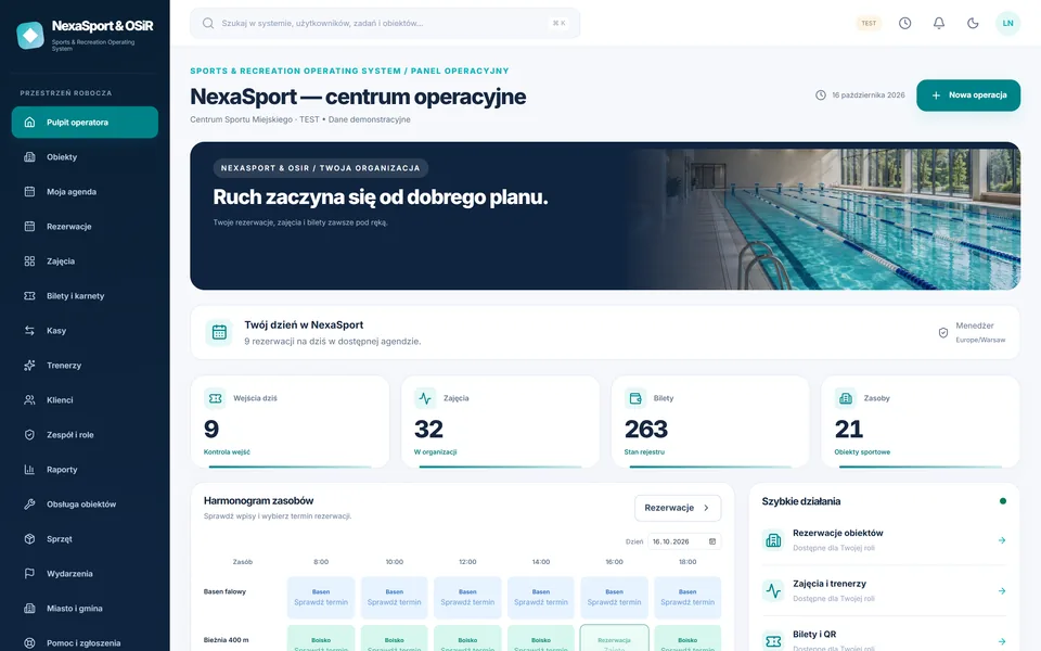 Zrzut ekranu: Centrum operacyjne ośrodka